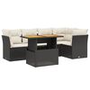 vidaXL Set mobilier de grădină cu perne, 5 piese, negru, poliratan