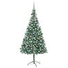 vidaXL Brad Crăciun artificial pre-iluminat globuri/conuri pin 210 cm