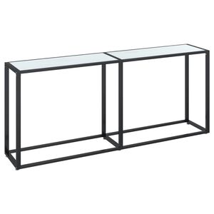 vidaXL Masă consolă, alb marmură, 180x35x75,5 cm, sticlă securizată