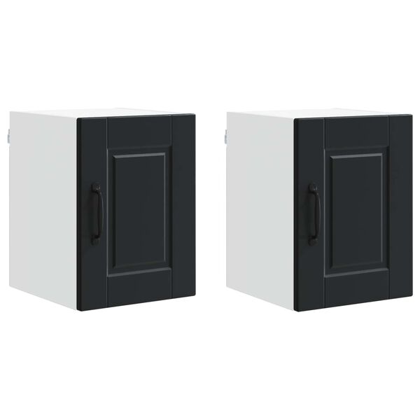 vidaXL Dulap de bucătărie 2 pcs Negru 30 x 31 x 40 cm Lemn compozit