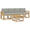 vidaXL Set de canapele de exterior 5 buc. Alb și gri deschis Poliester