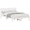 vidaXL Cadru de pat Alb 135 x 190 cm Lemn de pin masiv