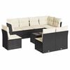 vidaXL Set mobilier de grădină cu perne, 9 piese, negru, poliratan