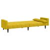 vidaXL Canapea extensibilă cu 2 locuri, 2 perne, galben, catifea