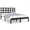 vidaXL Cadru de pat mic dublu, negru, 120x190 cm, lemn masiv