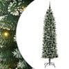 vidaXL Copac Artificial Slăb de Crăciun Verde și alb 210 cm