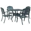 vidaXL Set masă de grădină 5 pcs Verde Aluminiu turnat