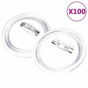 vidaXL Set de ecusoane cu ac, 100 seturi, 58 mm, acril