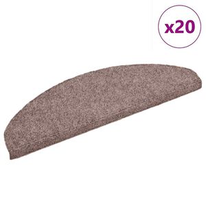 vidaXL Covorașe autoadezive pentru scări, 20 buc., 65x21x4 cm, maro deschis, semirotunde, mari