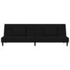 vidaXL Canapea extensibilă cu 2 locuri, 2 perne, negru, catifea