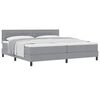 vidaXL Pat cu arcuri cu headboard Gri deschis 200 x 200 cm țesătură