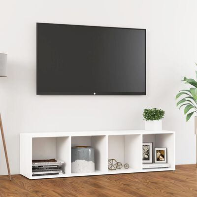 vidaXL Comodă TV, alb, 142,5x35x36,5 cm, PAL