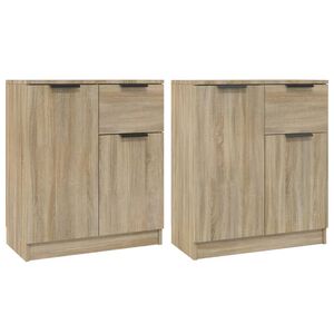 vidaXL Servante, 2 piese, stejar sonoma, 60x30x70 cm, lemn prelucrat