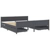 vidaXL Cadru pat cu 4 sertare, gri &icirc;nchis, 180x200 cm, lemn masiv pin