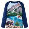vidaXL Tricou de copii cu m&acirc;neci lungi, bleumarin 116
