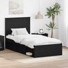 vidaXL Cadru de pat cu headboard Negru 90 x 200 cm Lemn de pin masiv