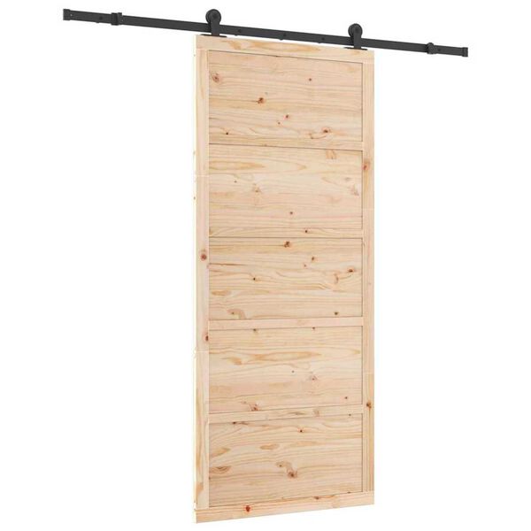 vidaXL Ușă glisantă natural 80 x 208 cm Lemn de pin masiv