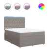 vidaXL Pat box spring cu saltea, gri taupe, 160x200 cm material textil