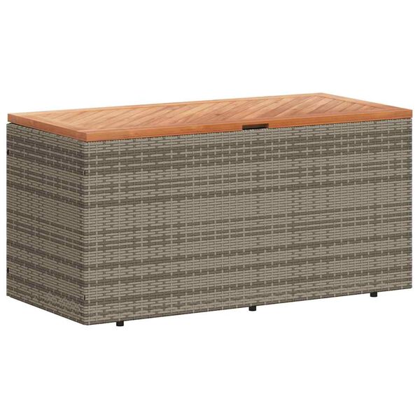 vidaXL Ladă depozitare grădină gri 110x50x54 cm lemn acacia poliratan