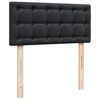 vidaXL Pat box spring cu saltea, negru, 100x200 cm, piele ecologică