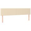 vidaXL Pat box spring cu saltea, crem, 200x200 cm, textil