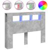 vidaXL Tăblie de pat cu LED, gri beton, 140x18,5x103,5 cm, lemn