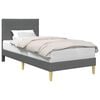 vidaXL Cadru de pat cu headboard Gri &icirc;nchis 100 x 190 cm Țesătură