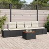 vidaXL Set de canapele pentru grădină cu pernă 5 pcs Negru Rattan poli