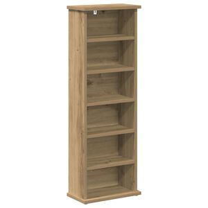 vidaXL Dulap pentru CD-uri Stejar Artizanal 60 x 17 x 92 cm