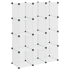 vidaXL Organizator cub de depozitare, 12 cuburi, transparent, PP