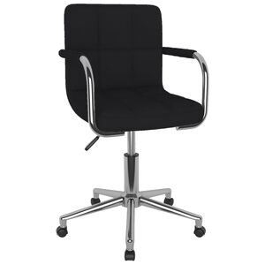 vidaXL Scaun de birou pivotant, negru, material textil