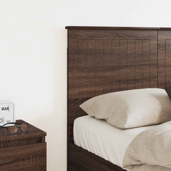 vidaXL Tăblie cap cu headboard Stejar &icirc;nchis 120 cm Lemn compozit
