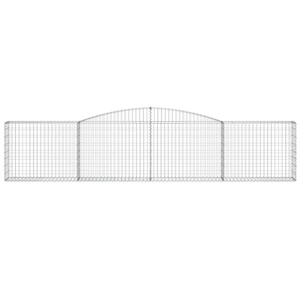 vidaXL Coșuri gabion arcuite 9 buc, 400x30x80/100 cm, fier galvanizat