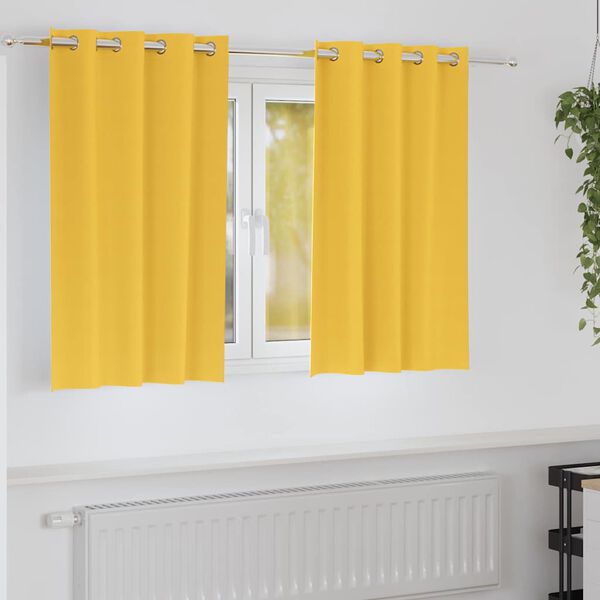 vidaXL Perdele Opaque cu Inel 2 pcs Galben muștar 140 x 140 cm