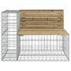 vidaXL Bancă de grădină cu gabion, 184x71x65,5 cm, lemn pin impregnat
