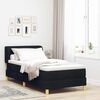 vidaXL Pat cu arcuri cu saltea cu headboard Negru 80 x 200 cm țesătură