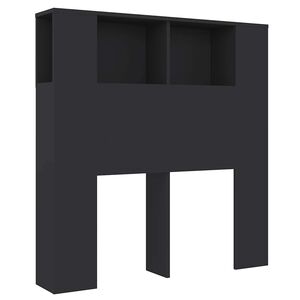 vidaXL Tăblie de pat cu dulap, negru, 100x18,5x102,5 cm