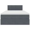 vidaXL Pat cu saltea și LED cu saltea Gri &icirc;nchis 120 x 190 cm Catifea