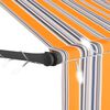 vidaXL Copertină retractabilă manual cu LED, galben & albastru, 200 cm