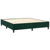 vidaXL Pat box spring cu saltea, verde &icirc;nchis, 160x200 cm, catifea