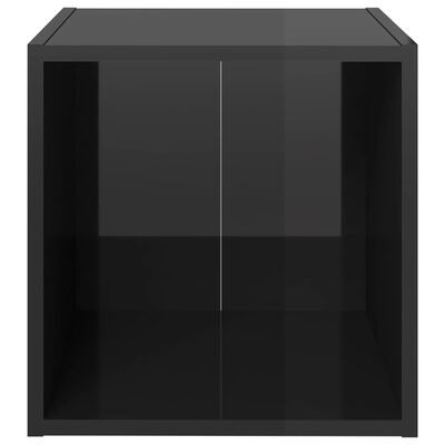 vidaXL Comodă TV, negru extralucios, 37x35x37 cm, PAL
