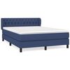vidaXL Pat box spring cu saltea, albastru, 140x200 cm, textil
