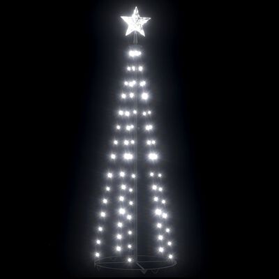 vidaXL Decorațiune Crăciun brad conic, 84 LED-uri, alb rece, 50x150 cm