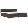 vidaXL Pat boxspring cu saltea Maro &icirc;nchis 200 x 200 cm țesătură