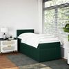 vidaXL Pat box spring cu saltea, verde &icirc;nchis, 100x200 cm, catifea