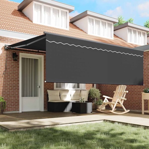 vidaXL Cortina Retractabilă Manual Galben și alb 350 x 250 cm
