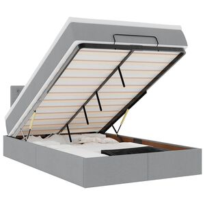 vidaXL Pat otoman cu saltea țesătură gri deschis 120x200 cm