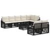 vidaXL Set de canapele pentru grădină 9 pcs Negru poliratan