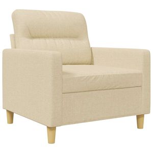 vidaXL Fotoliu canapea, crem, 60 cm, material textil
