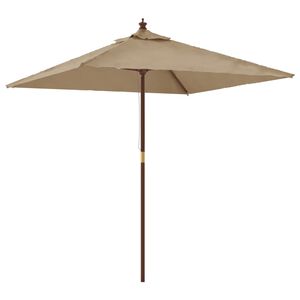 vidaXL Umbrelă soare de grădină st&acirc;lp din lemn taupe 198x198x231 cm